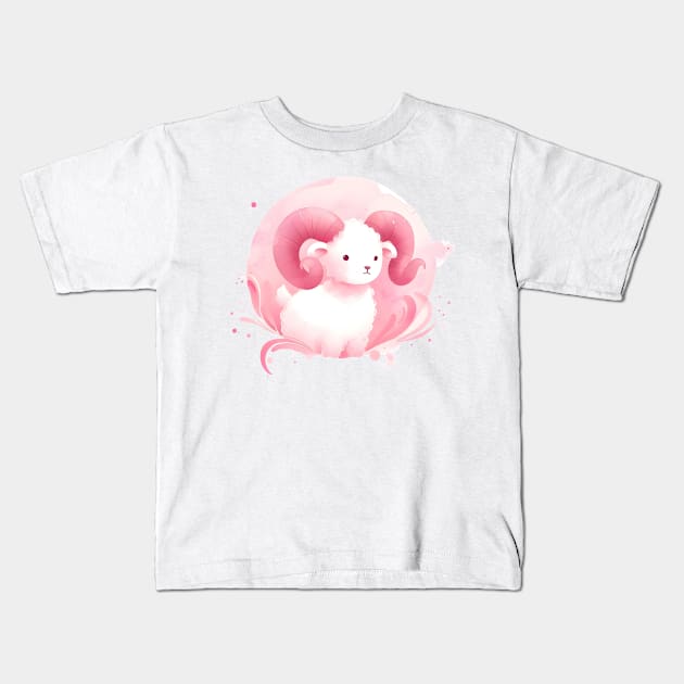 Cute pink Aries Kids T-Shirt by Batshirt